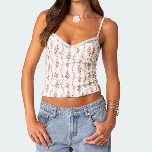 Edikted white floral corset top